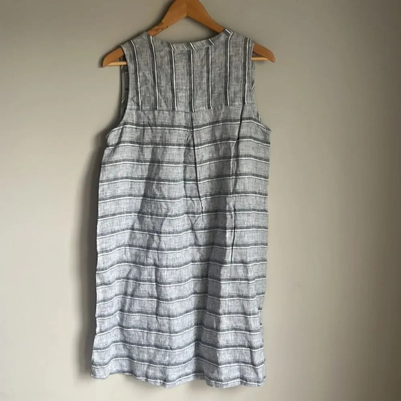 NEW Habitat - Linen Black Striped Dress - Picture 3 of 13